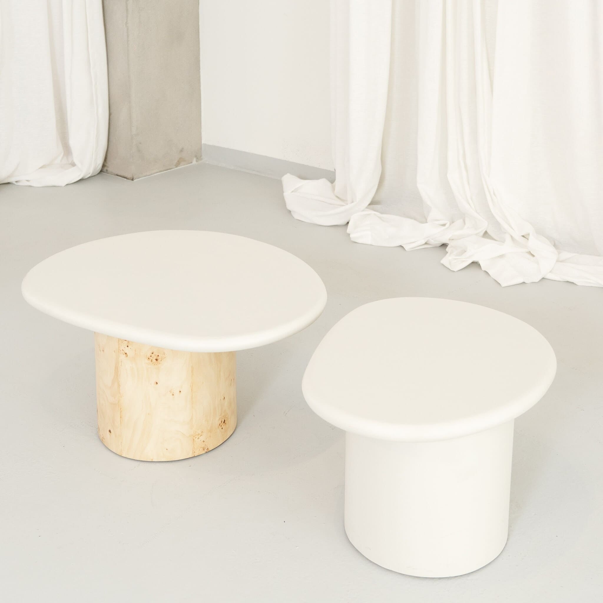 The Rufus Coffee Table set in Microplaster and Burlwood (Bundle Pricing)