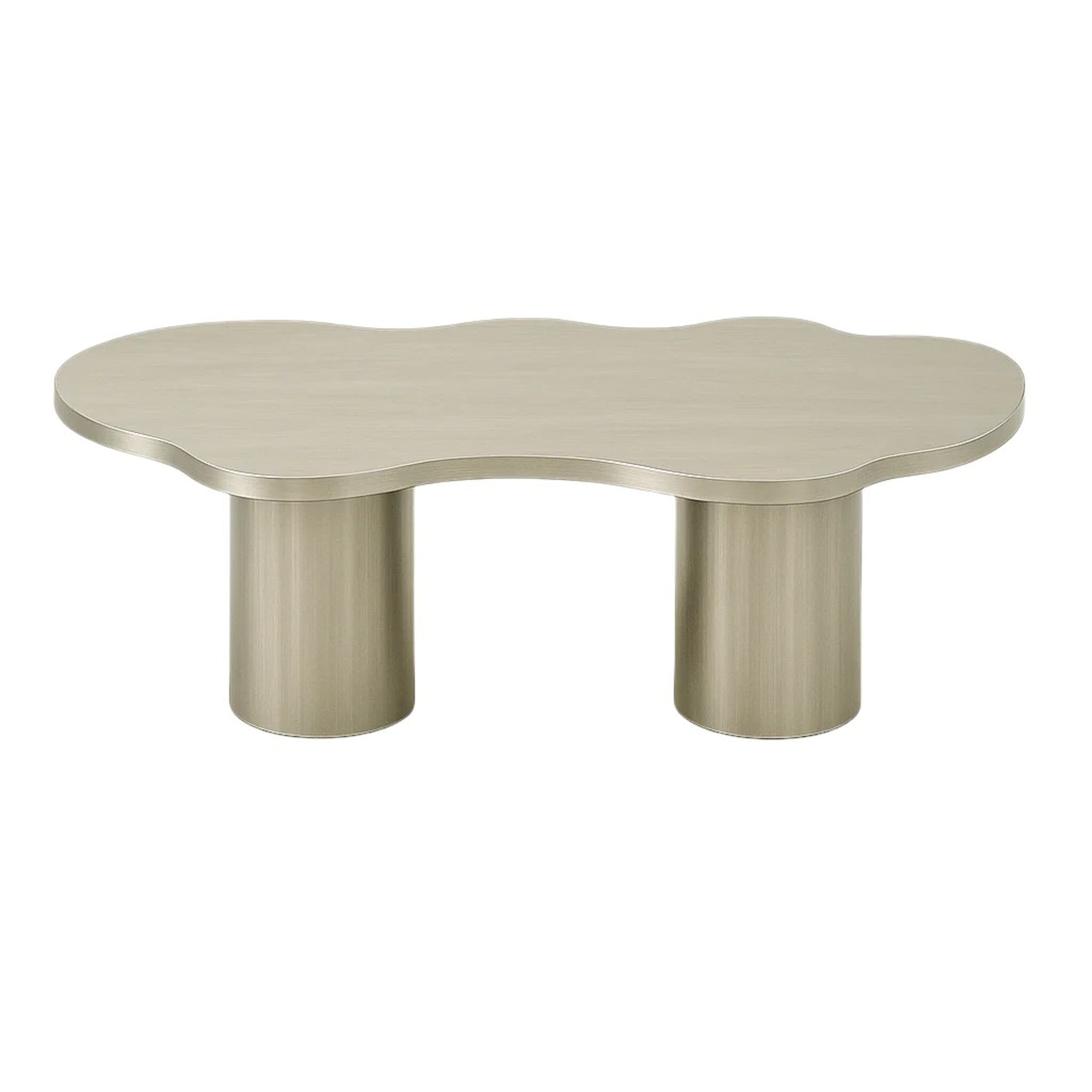 The Victoria Curvy Dining Table in Stainless Steel