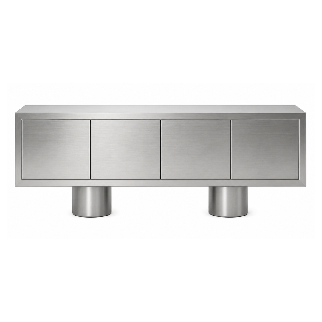 The Barb TV Unit in Stainless Steel
