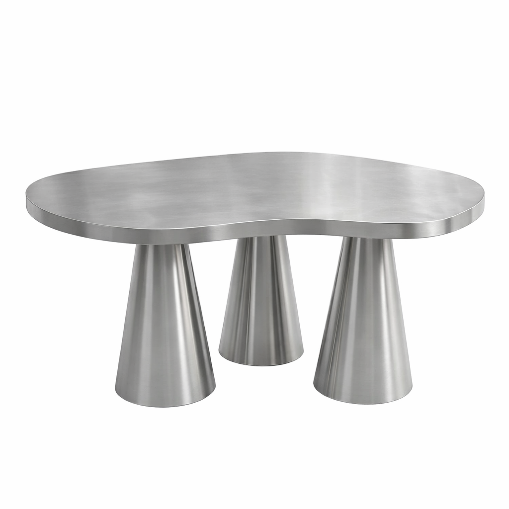 The Cecil Organic  Stainless Steel Dining Table