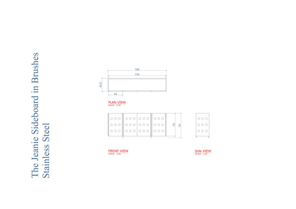 The Jeanie Sideboard in Brushes Stainless Steel