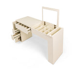 Load image into Gallery viewer, The Marilyn Vanity Table V2 with mirror white background view
