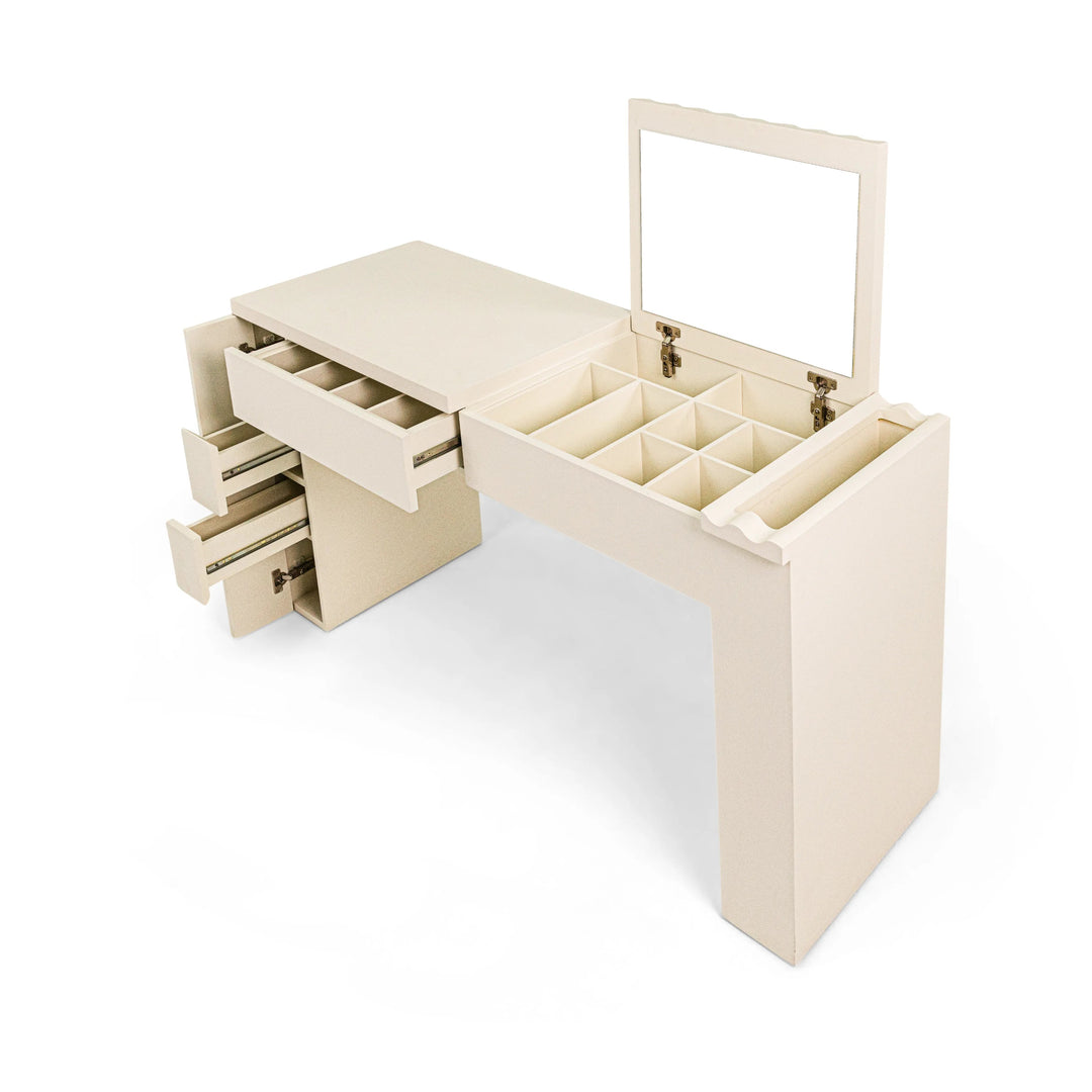 The Marilyn Vanity Table V2 with mirror white background view