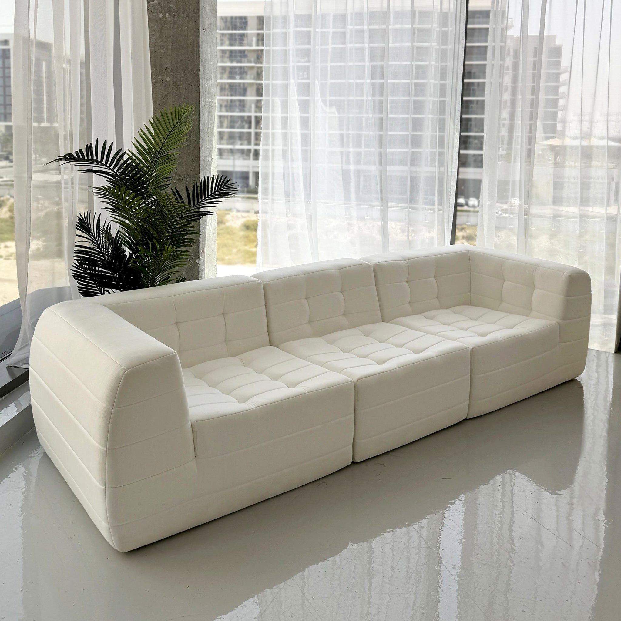 The Miles Modular Sofa in a spacious living room - buy luxury sofa