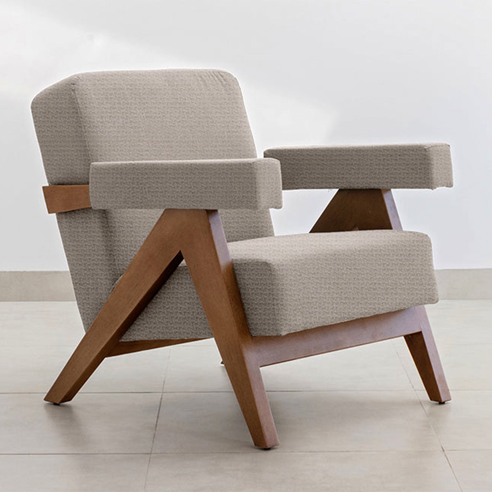 The Pierre Accent Chair with a unique mid-century design.