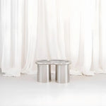 Load image into Gallery viewer, The Willow Chrome Coffee Table With Small Gestures complements contemporary interiors, offering both elegance and practicality.
