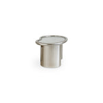 Load image into Gallery viewer, The Willow Chrome Coffee Table With Small Gestures—compact glass-top table with stainless steel legs, ideal for modern minimalist interiors.

