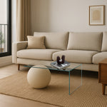 Load image into Gallery viewer, Elegant Yoon Glass Coffee Table styled with contemporary decor, enhancing your living room&#39;s vibe.
