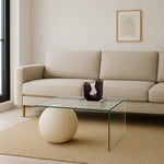 Load image into Gallery viewer, The Yoon Glass Coffee Table adds sophistication to your living room, blending with your modern furniture.
