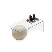Elegant Yoon Coffee Table with glass surface, ideal for creating a chic, modern living room.