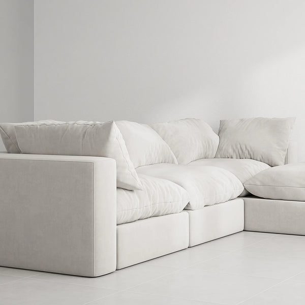 4 seater L shaped sofa in a sleek design, perfect for modern interiors in the UAE.