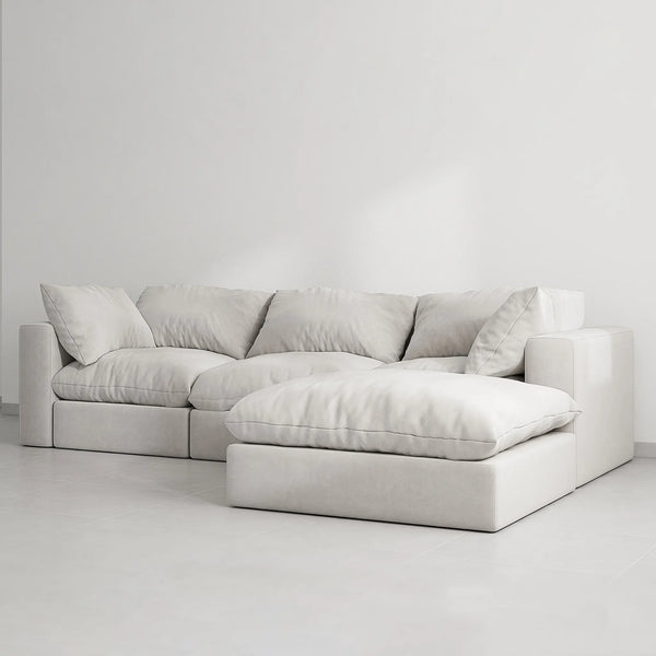 legant 4 seater L shape sofa styled in a Dubai home, combining functionality and luxury.