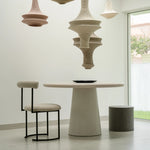 Load image into Gallery viewer, Round dining chair with a minimalist design, ideal for modern homes looking for simple elegance.
