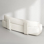 Polar color sofa blending seamlessly into minimalist living room designs with its clean aesthetic.