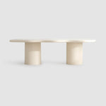 Load image into Gallery viewer, Stylish 6 seater dining table with a curvy microplaster surface, ideal for creating a focal point in any room.
