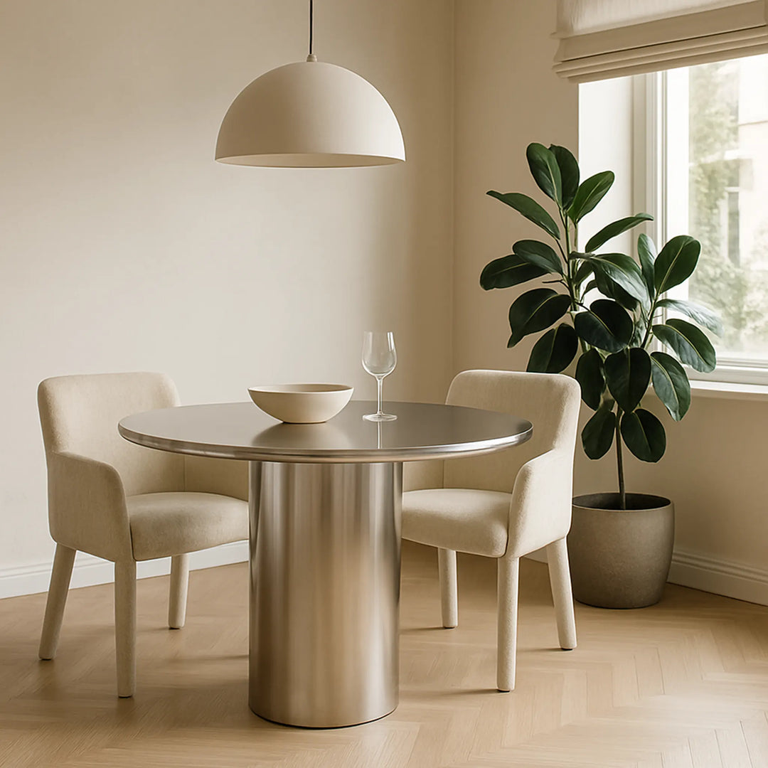 The Marx Dining Table in Chrome
