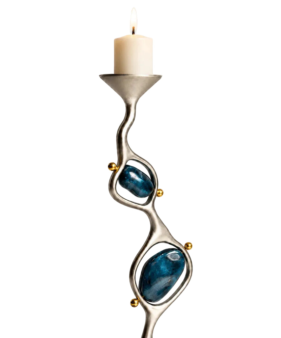 Echo Candle Holder Blue by Jude Benhalim