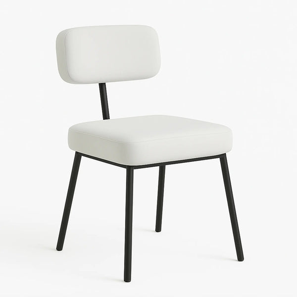 Stylish polar fabric chair with a clean silhouette, perfect for contemporary dining interiors.