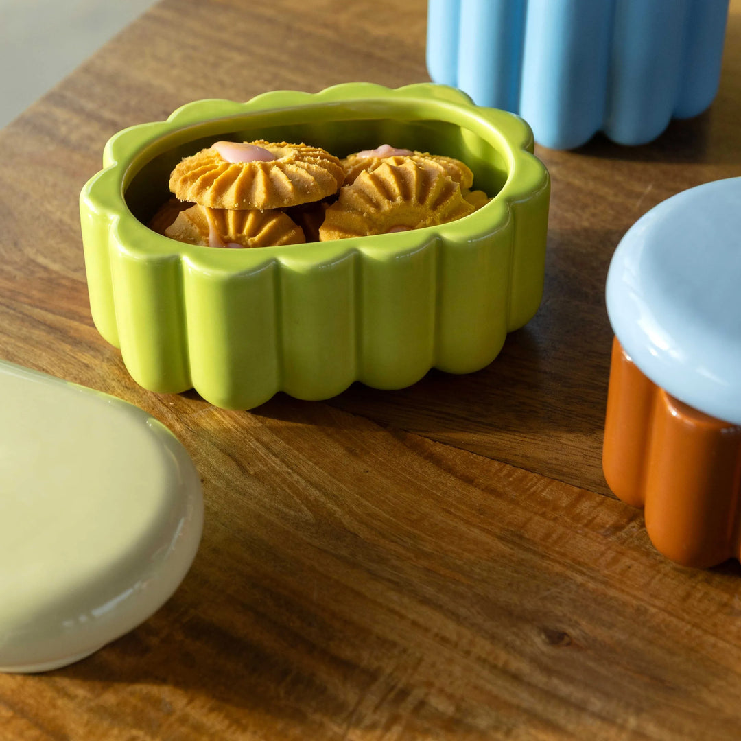 Charlo Jar Pear Green - Dolomite Kitchen Storage Jar with Silicone Seal