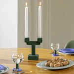 Load image into Gallery viewer, Candle Holder Chunk Small Green - Aluminium Decorative Folk Style Candle Holder