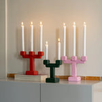 Load image into Gallery viewer, Candle Holder Chunk Large Red - Aluminium Decorative Folk Style Candle Holder