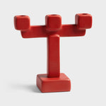 Load image into Gallery viewer, Candle Holder Chunk Large Red - Aluminium Decorative Folk Style Candle Holder