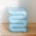 Load image into Gallery viewer, Pillar Whip Blue – Decorative Glass Fiber Side Table