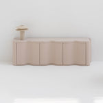 Load image into Gallery viewer, Small TV unit featured in a minimalist living space, emphasizing sleek design and utility.
