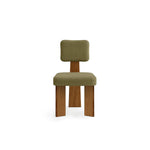 Load image into Gallery viewer, The Lena dining chair with wooden legs, showcasing a sleek and minimalist design.
