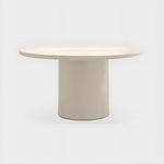 Load image into Gallery viewer, Modern round dining table with a smooth microplaster surface, ideal for elegant dining spaces.
