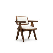 The Pierre wood frame dining chair with a sleek, contemporary design for modern dining rooms.