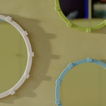 Load and play video in Gallery viewer, Chunk Mirror Small Blue - Pine Wood Decorative Folk Style Wall Mirror
