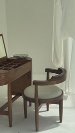 Load and play video in Gallery viewer, Stylish wooden chair with a sleek silhouette, blending perfectly into modern and traditional spaces. wooden chair Video View
