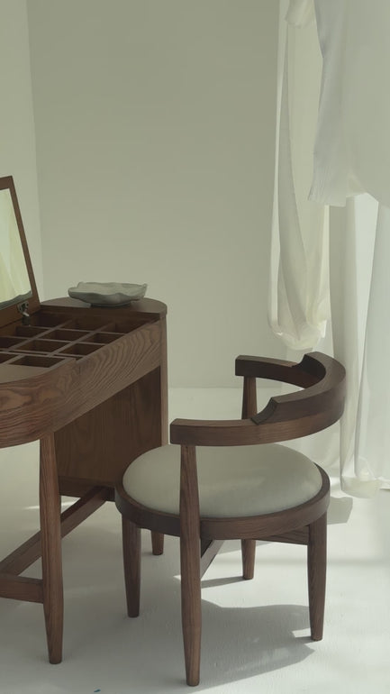 Stylish wooden chair with a sleek silhouette, blending perfectly into modern and traditional spaces. wooden chair Video View