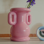 Load and play video in Gallery viewer, Amfora Vase Pink – Stoneware Decorative Vase with Classic Greek Inspired Design